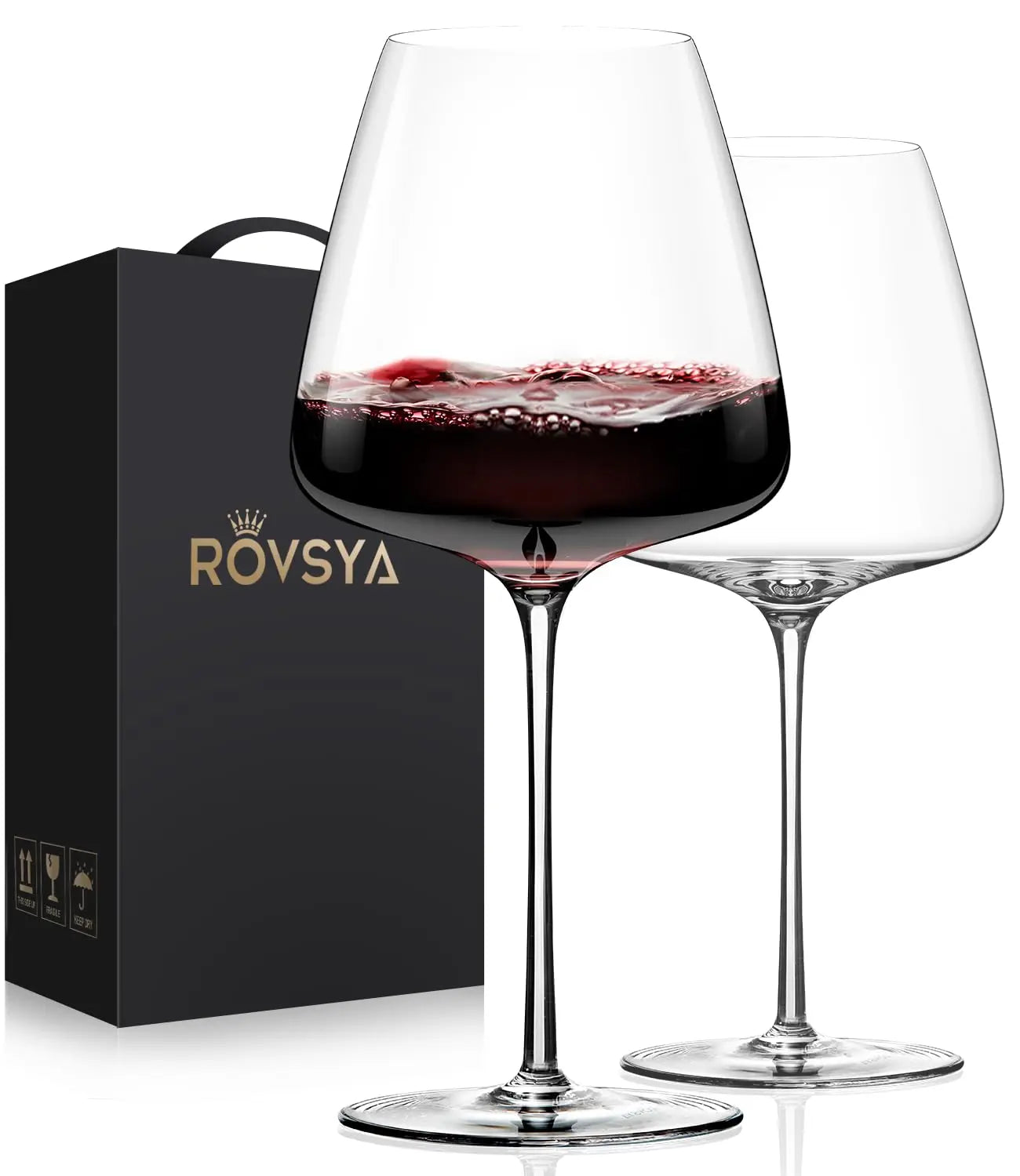 Hand Blown Crystal Wine Glasses Set Of 4