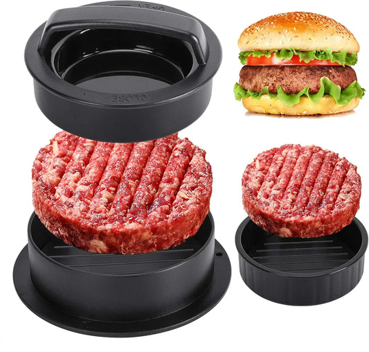 3 In 1 Nonstick Burger Patty Press Mold For Regular And Stuffed Burgers