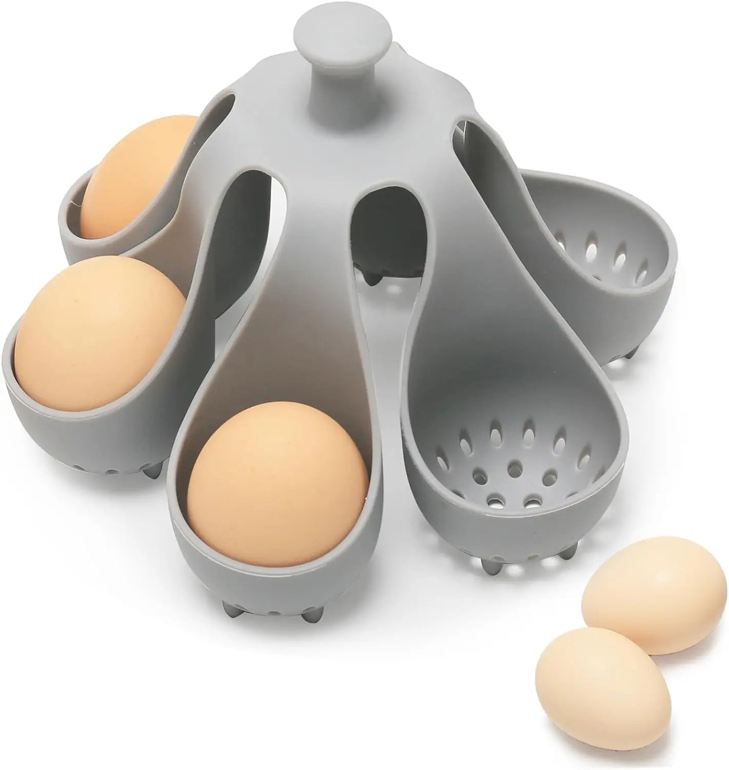 Silicone Egg Boiler Rack Six Holder Kitchen Gadget Dishwasher Safe