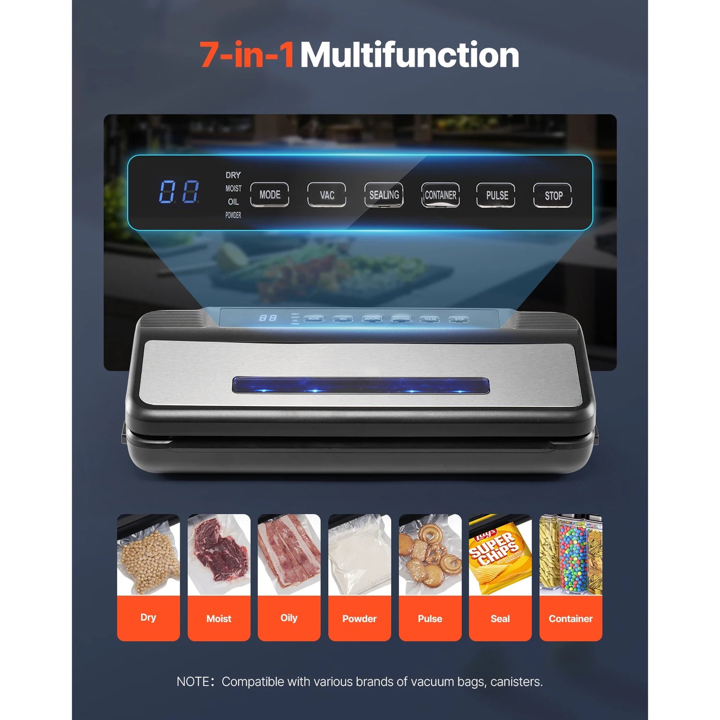 SucceBuy 7 In 1 Electric Vacuum Sealer For Food Preservation
