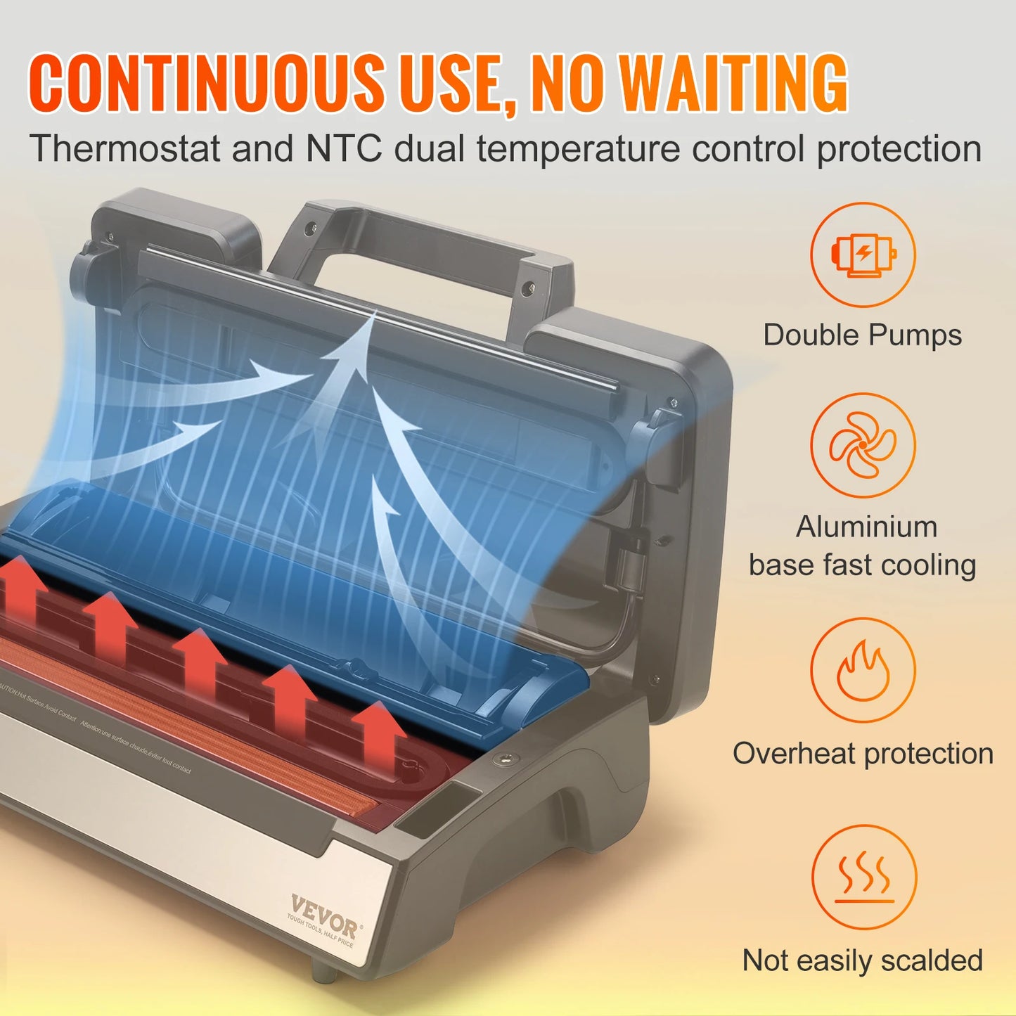 SucceBuy 90Kpa 130W Vacuum Sealer For Food Packaging