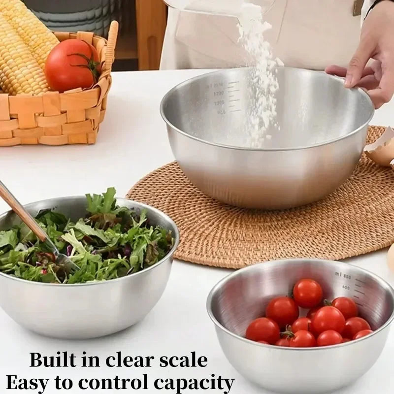Stainless Steel Mixing Bowls With Scale For Cooking And Baking