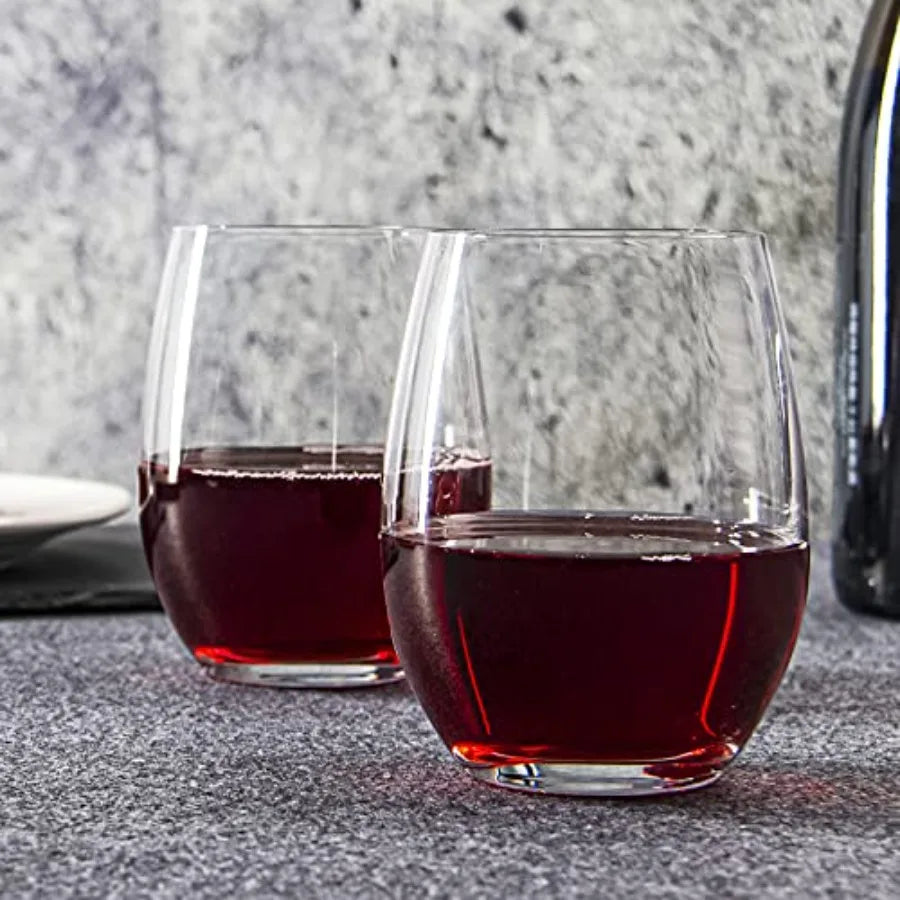 Stemless Wine Glasses Set Of 12 For Red And White Wine