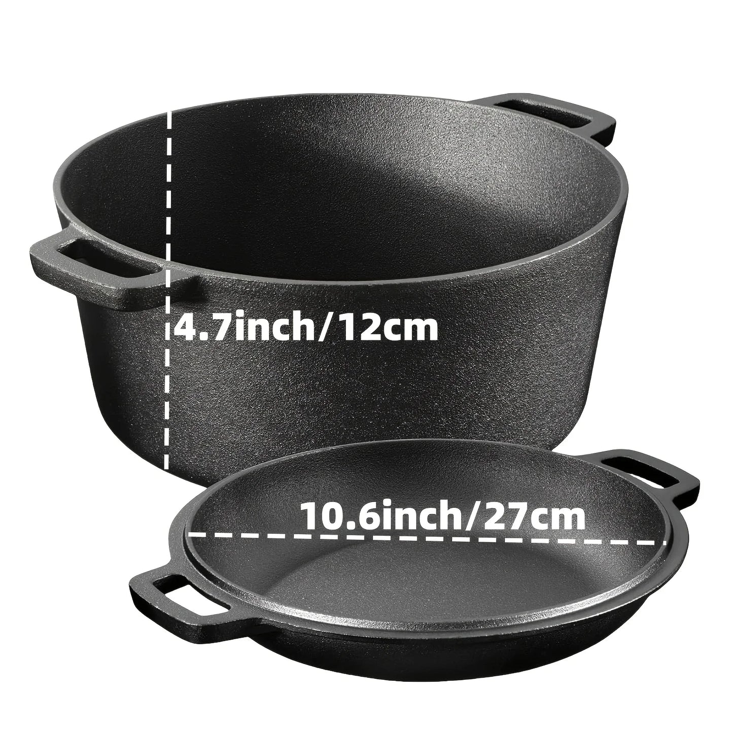 AEDG 3-Piece Cast Iron Skillet Set Preseasoned For Oven