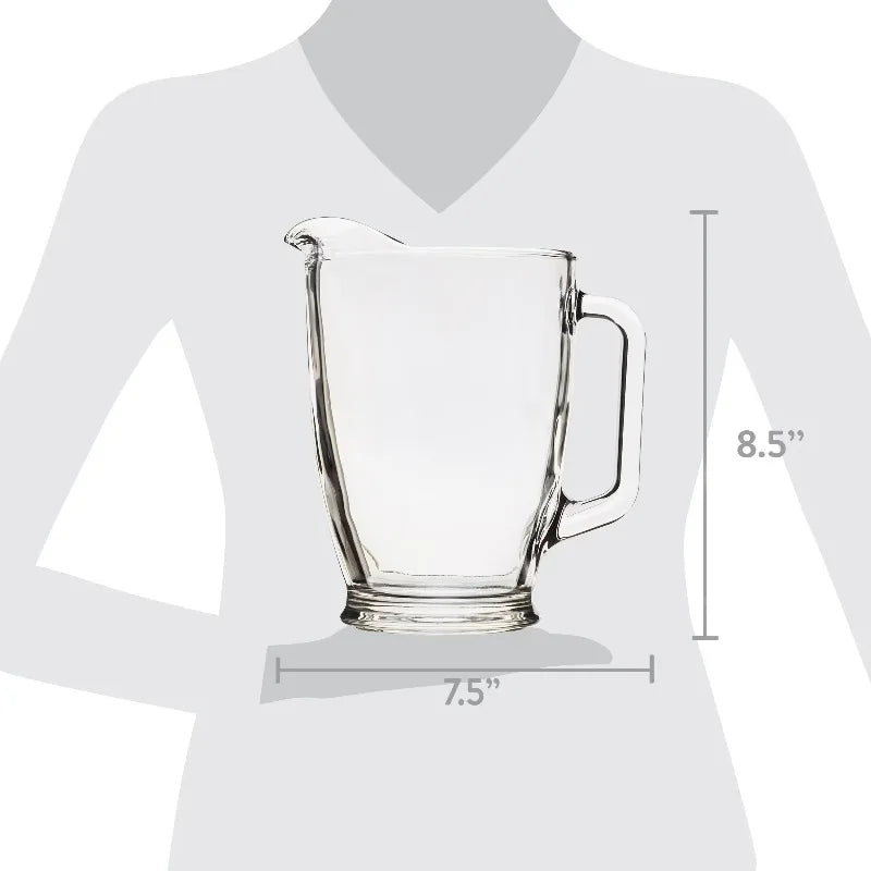 Clear Glass Pitcher And Drinkware Tumbler Set, 7 Pieces