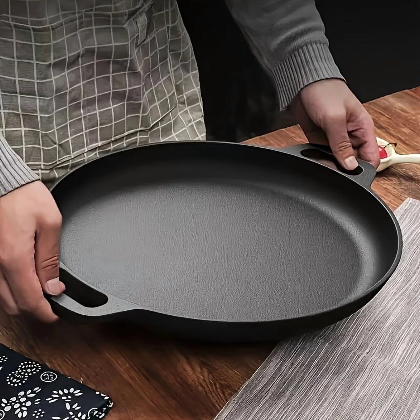 Multifunction Cast Iron Skillet Nonstick For Pizza Grilling Pancakes