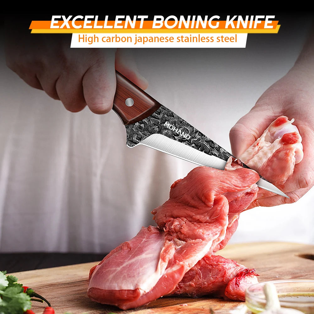 ZENG Kitchen Knife Set With Forged Blades And Sharpener
