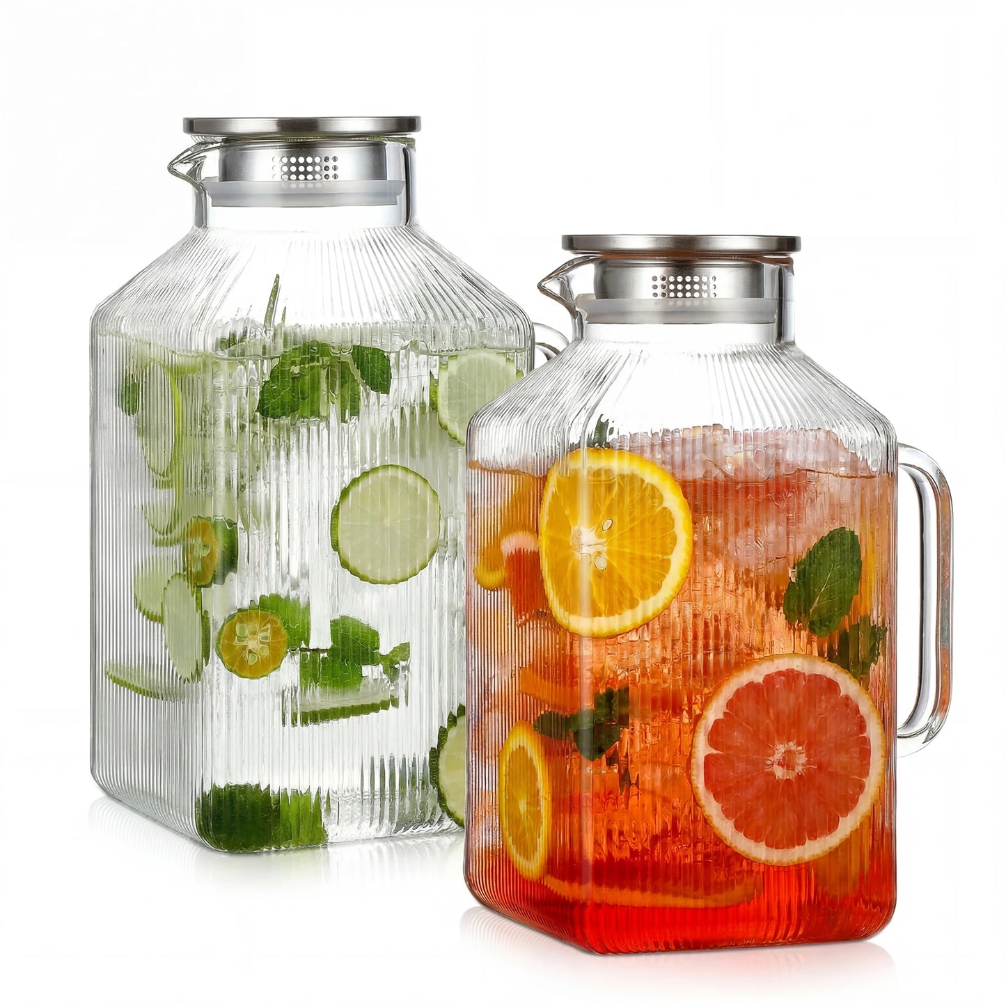 HiMISS Glass Pitcher Set With Handle And Strainer Lid