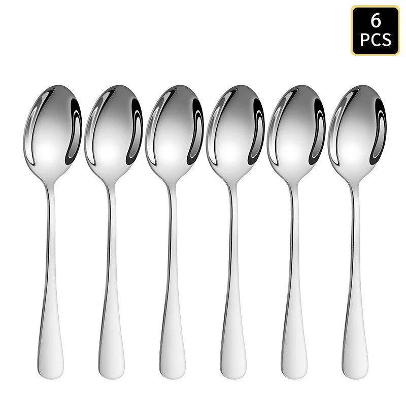 Stainless Steel Cutlery Set With Round Handles For Family Dinners