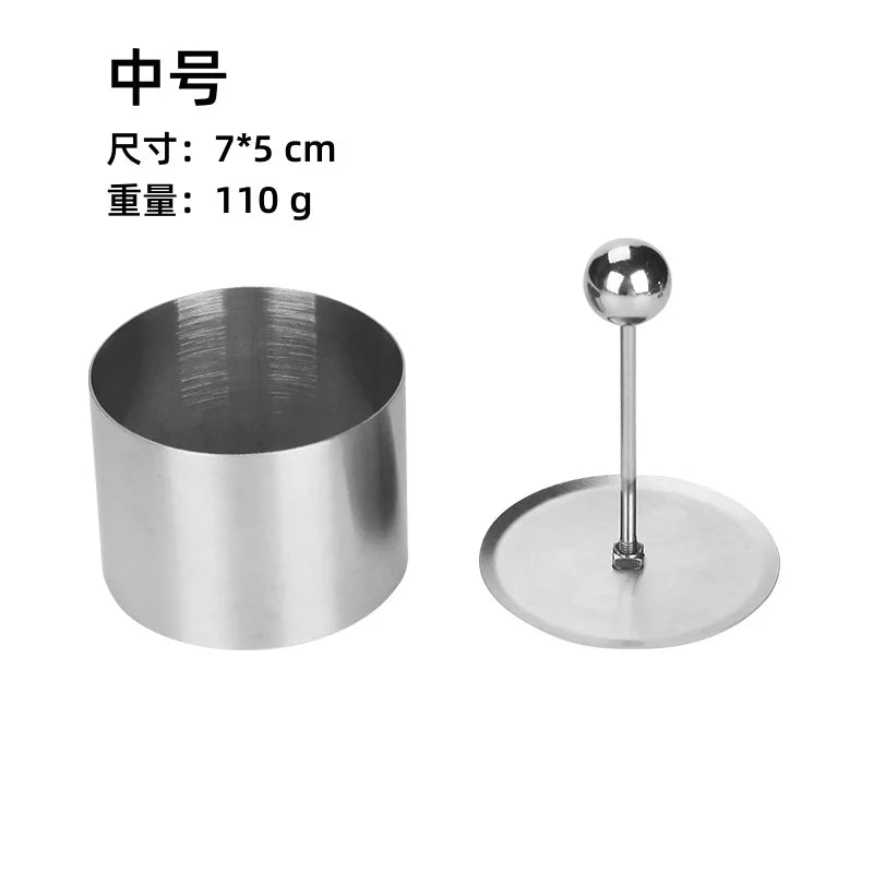 Round Stainless Steel Rice Ball Mold With Pusher Sushi Maker