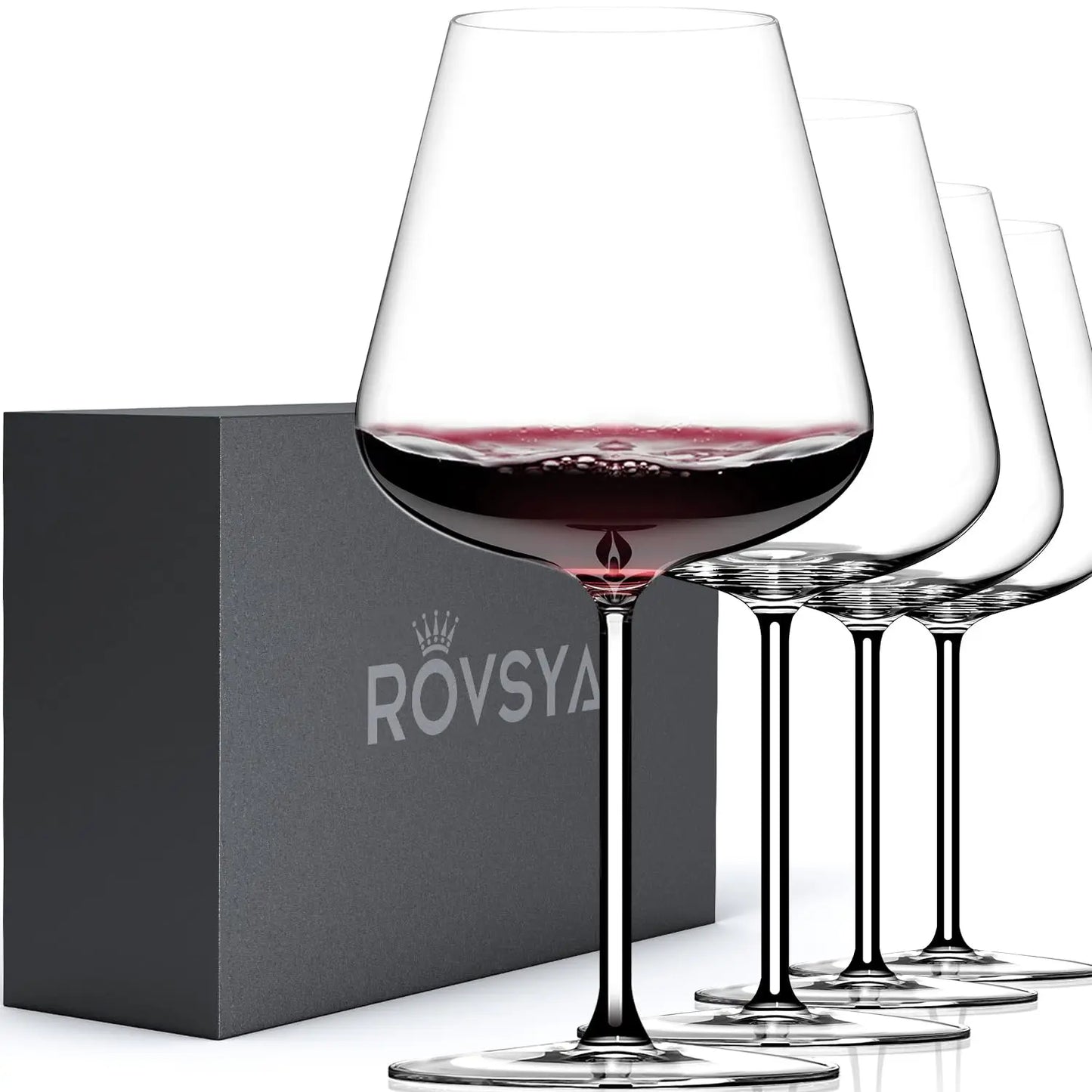 Hand Blown Crystal Wine Glasses Set Of 4