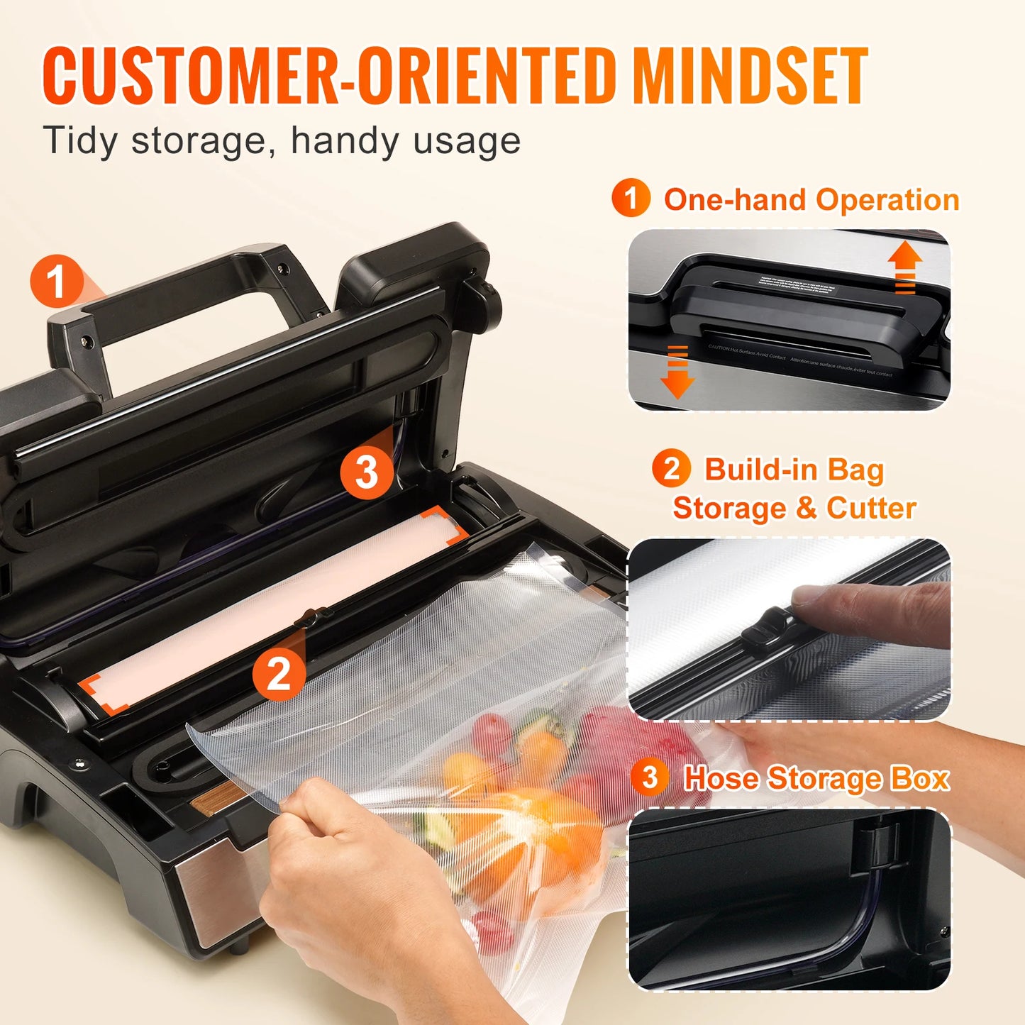 SucceBuy 90Kpa 130W Vacuum Sealer For Food Packaging