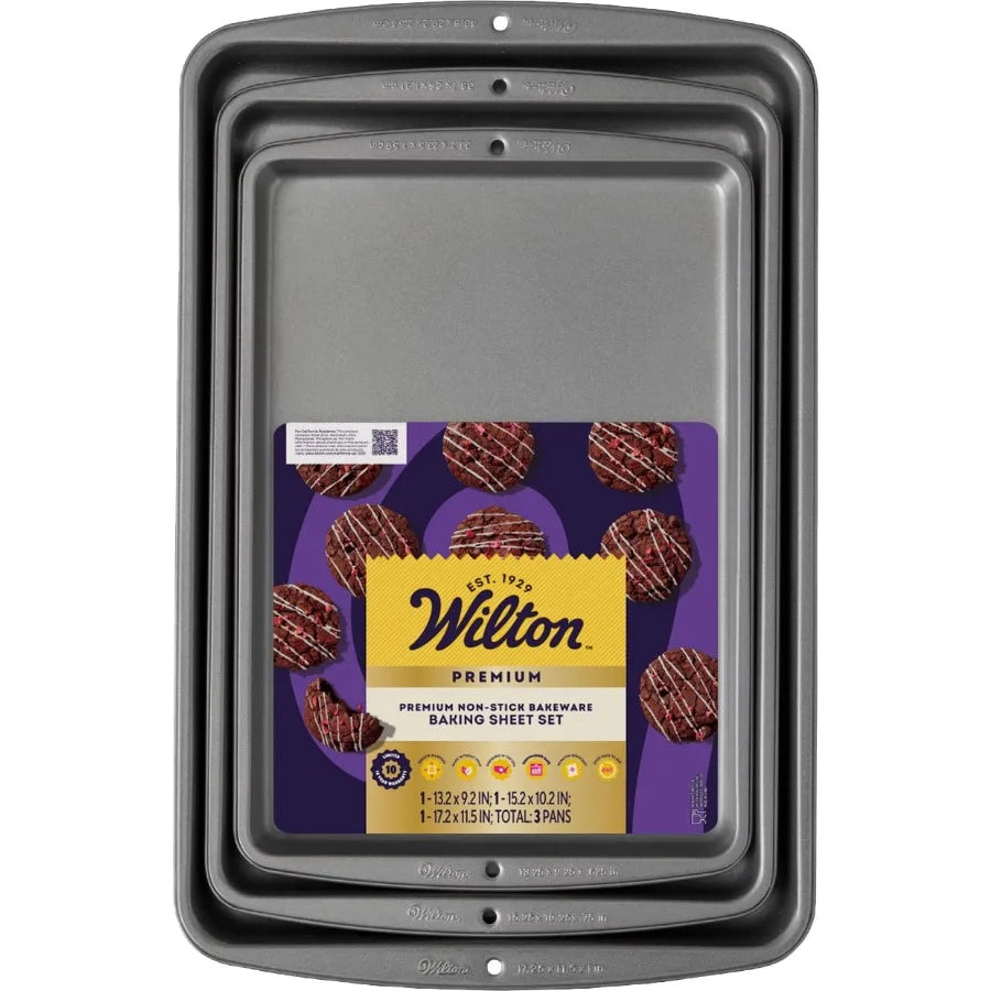 Premium Non-Stick Stainless Steel Cookie Sheet Bakeware Set