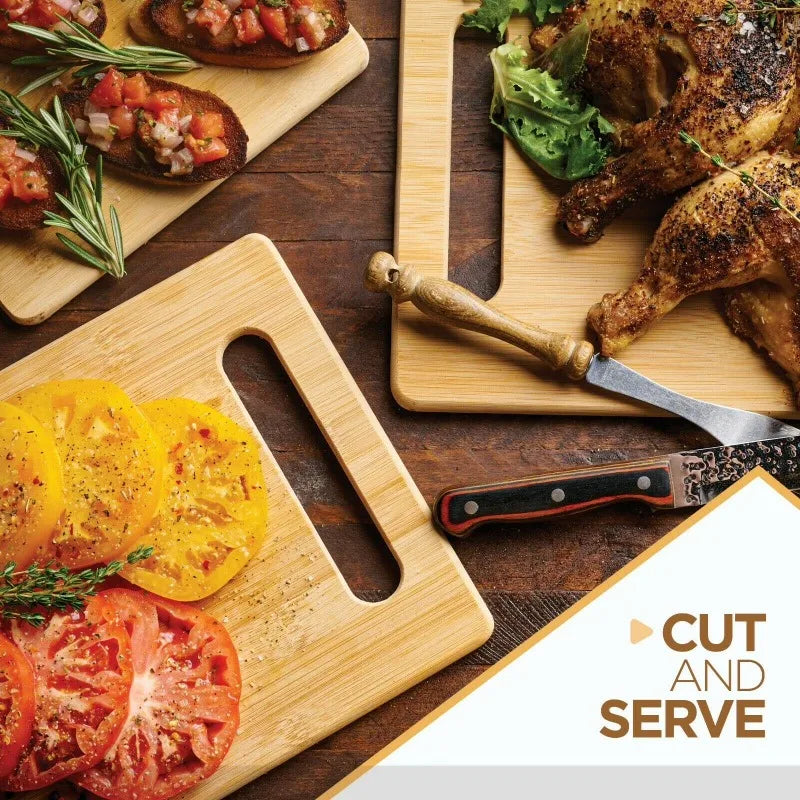 Bambüsi Bamboo Cutting Board Set Of Three For Kitchen Prep