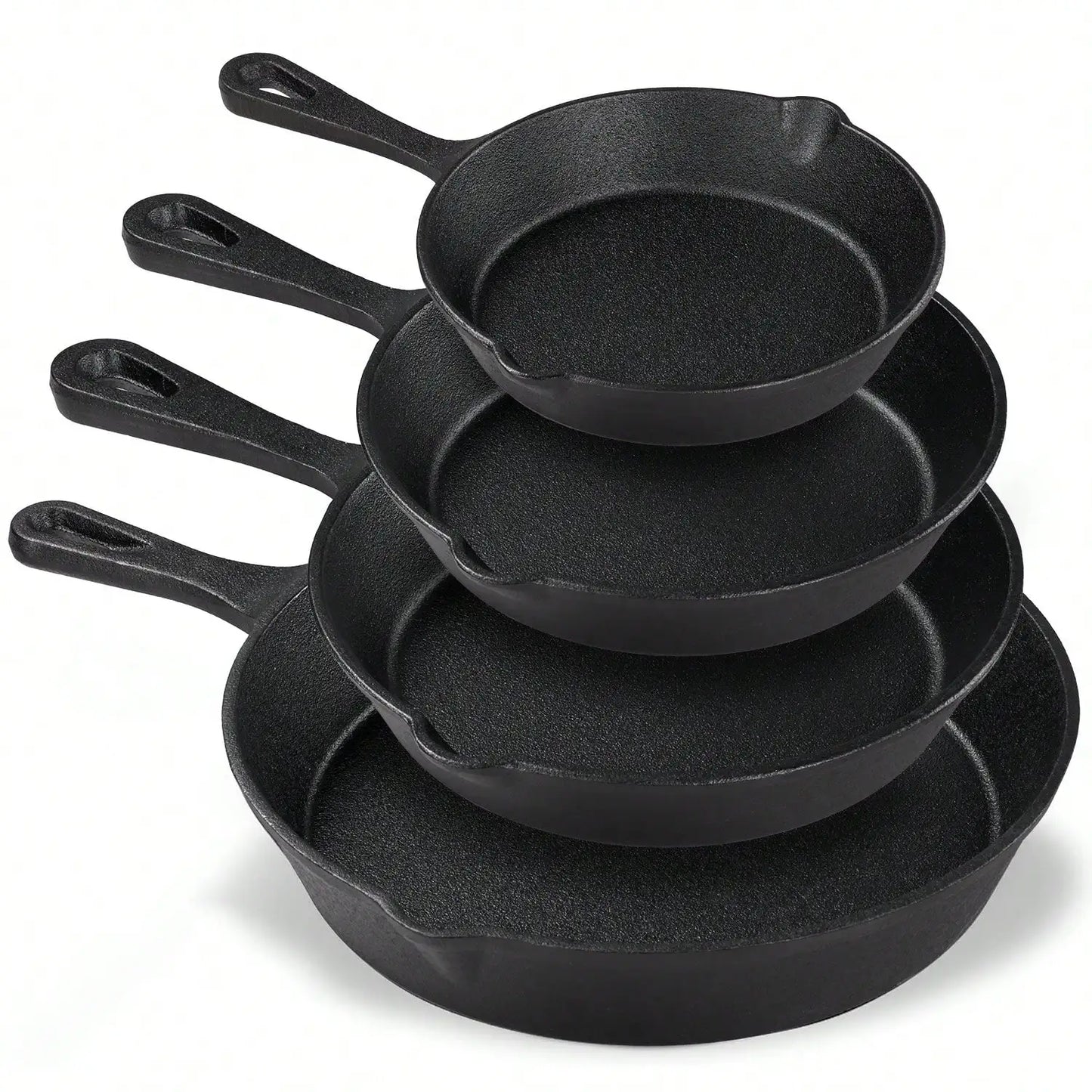 Cast Iron Skillet Set Preseasoned Heavy Duty Oven Safe