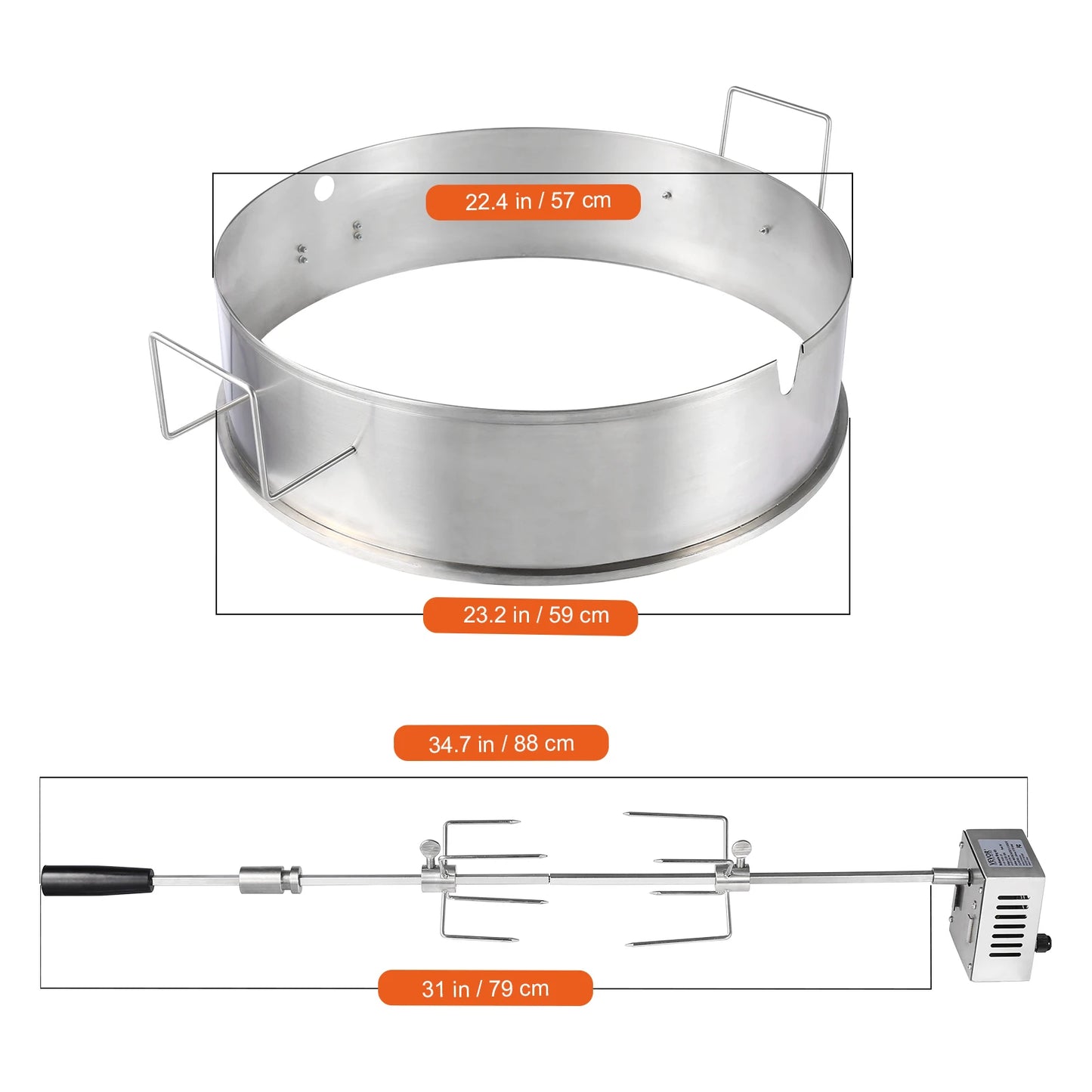 VEVOR SucceBuy Universal Grill Rotisserie Kit