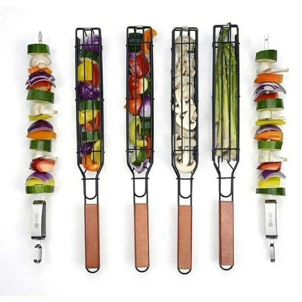 Portable Nonstick BBQ Grilling Basket for Outdoor Camping and Picnics