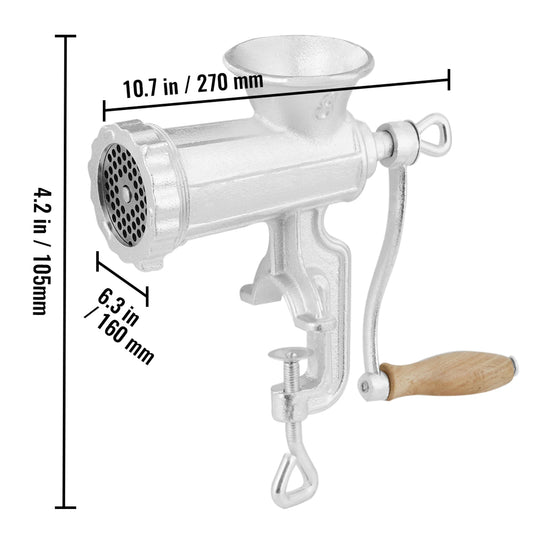 SucceBuy Manual Meat Grinder Heavy Duty Cast Iron Mincer