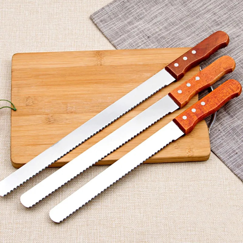 Serrated Bread Knife Stainless Steel Loaf Slicer For Cakes