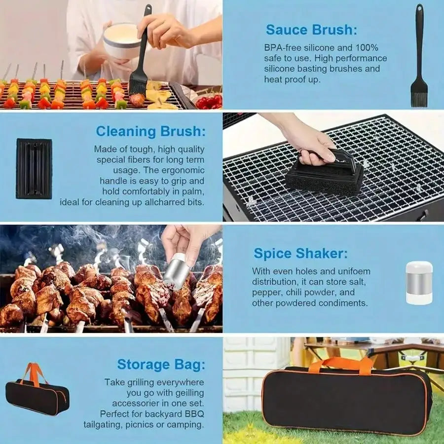 Ultimate Barbecue Master Kit Stainless Steel Grill Accessories
