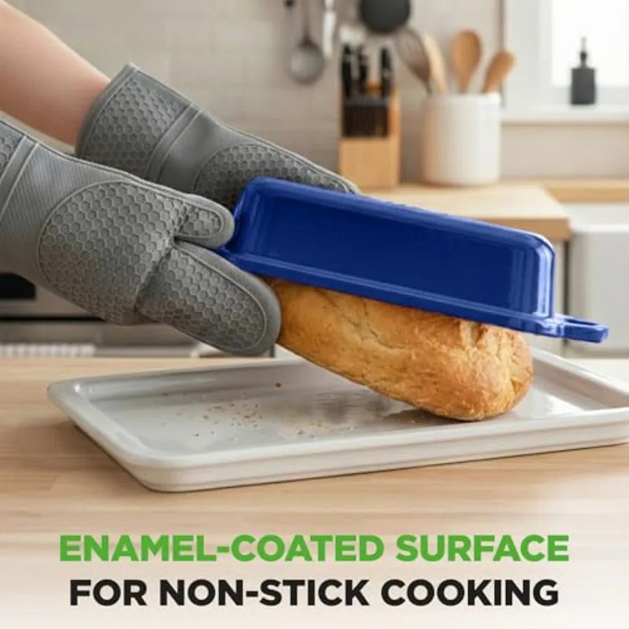 Enamel Cast Iron Loaf Pan With Lid For Sourdough Baking Oven Safe