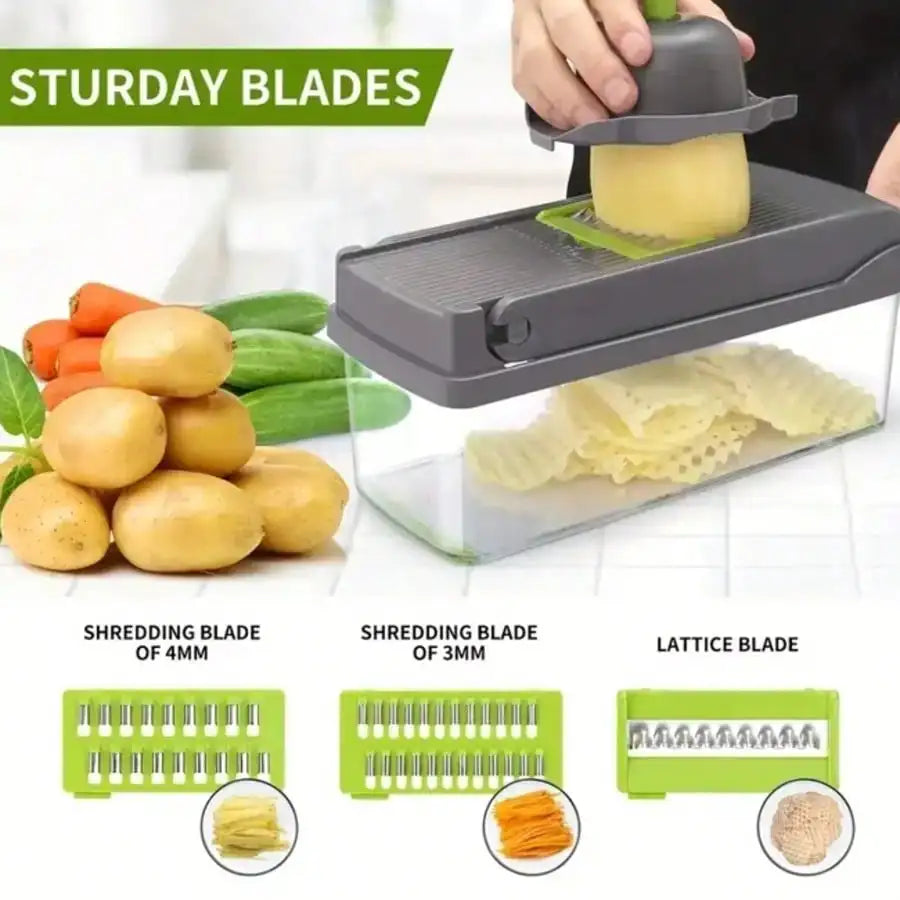 16 In 1 Vegetable Chopper With Stainless Steel Blades
