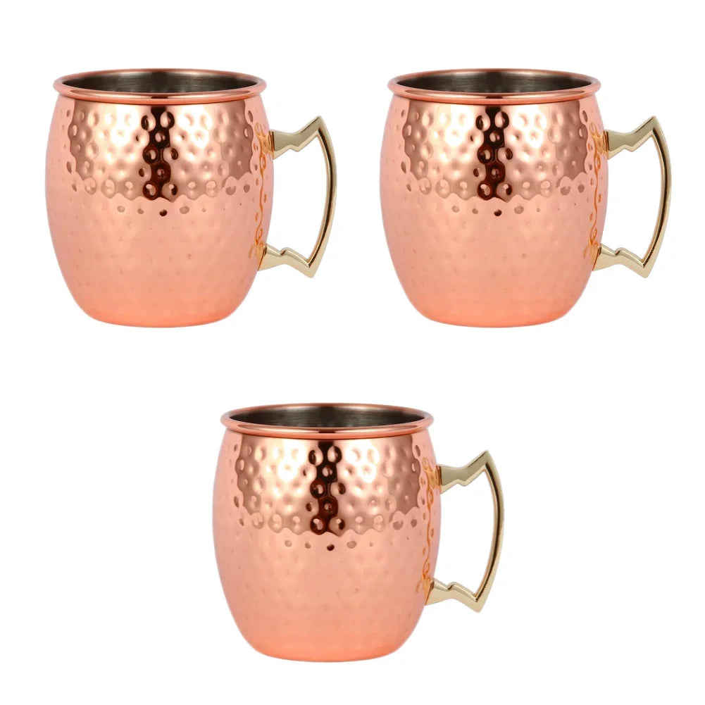 Alloet Moscow Mule Mugs Stainless Steel Copper Plated