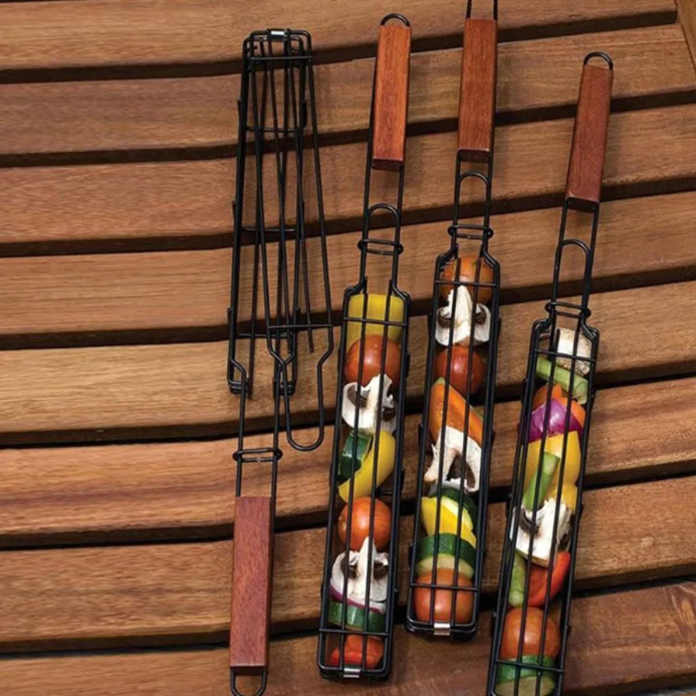 Portable Nonstick BBQ Grilling Basket for Outdoor Camping and Picnics