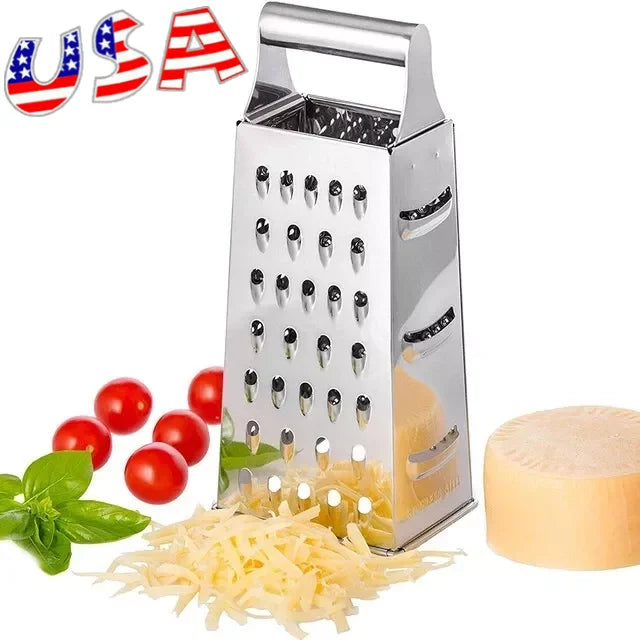 Stainless Steel Four Sided Box Grater Shredder For Vegetables And Cheese
