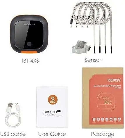 Wireless Bluetooth Meat Thermometer with 4 Probes, 150ft Range, BBQ Grill Smoker Oven Cooking