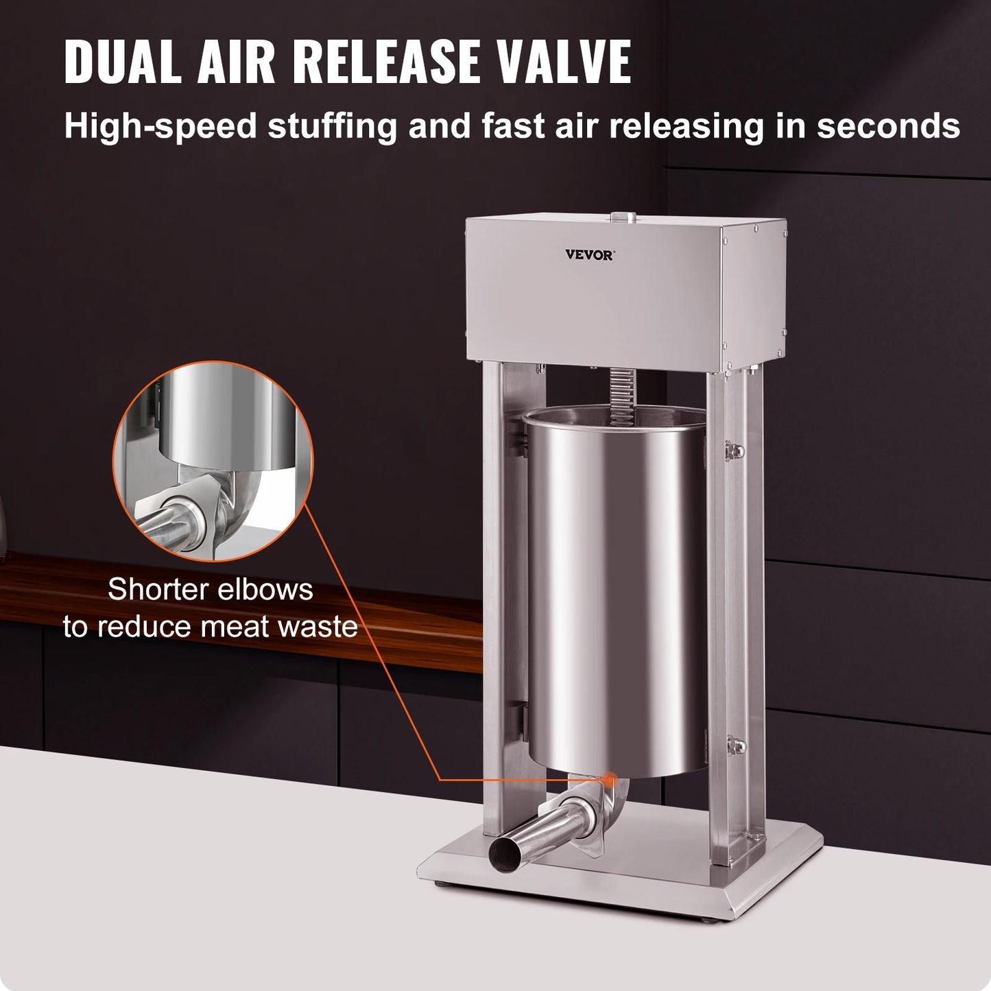 VEVOR Electric Sausage Stuffer Stainless Steel With 4 Filling Funnels