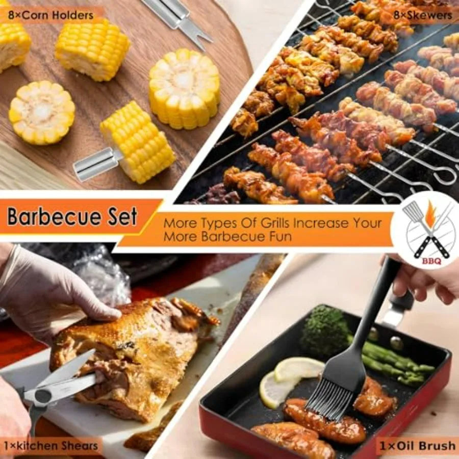 Stainless Steel BBQ Grilling Tools Set For Outdoor Barbecues