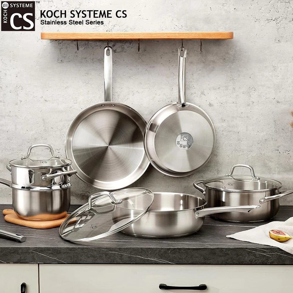 KOCH SYSTEME CS Stainless Steel Pots And Pans Set Induction Compatible