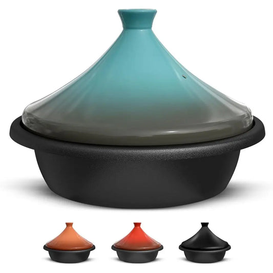 Moroccan Tagine Enameled Cast Iron Cooking Pot Oven Safe