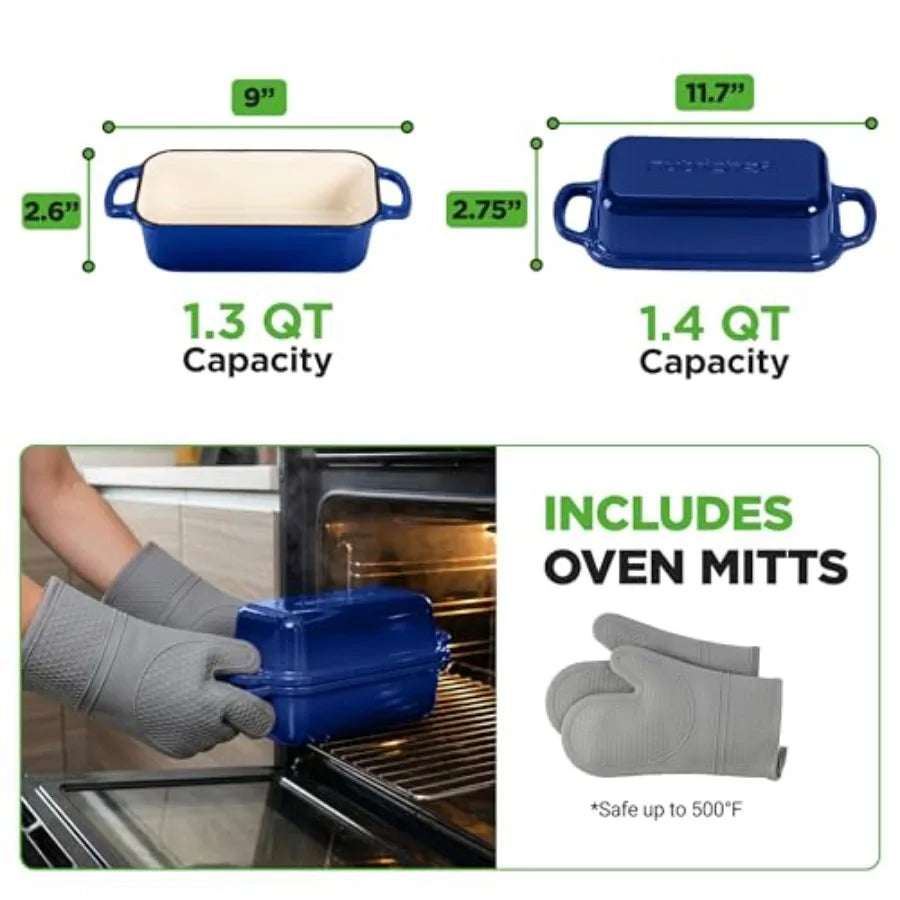 Enamel Cast Iron Loaf Pan With Lid For Sourdough Baking Oven Safe