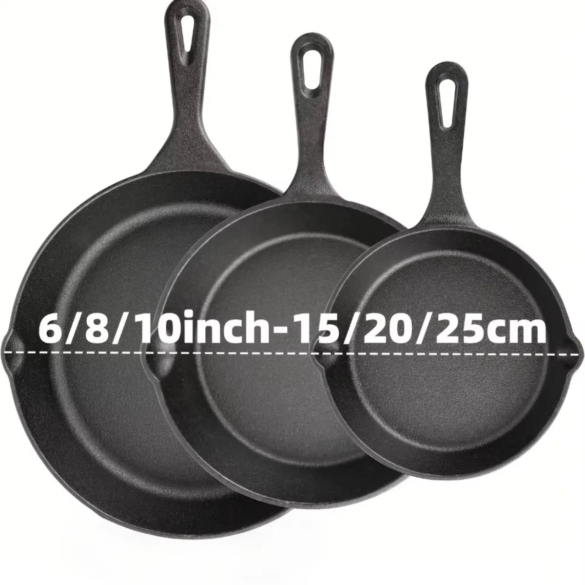 DIAMRI Preseasoned Cast Iron Skillet Set For Oven Stovetop