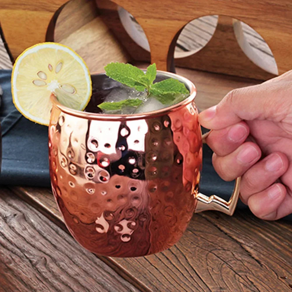 Alloet Moscow Mule Mugs Stainless Steel Copper Plated