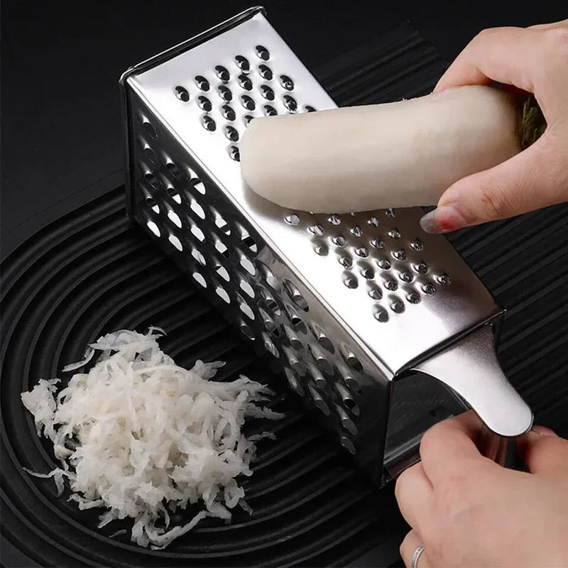 Stainless Steel Four Sided Box Grater Shredder For Vegetables And Cheese