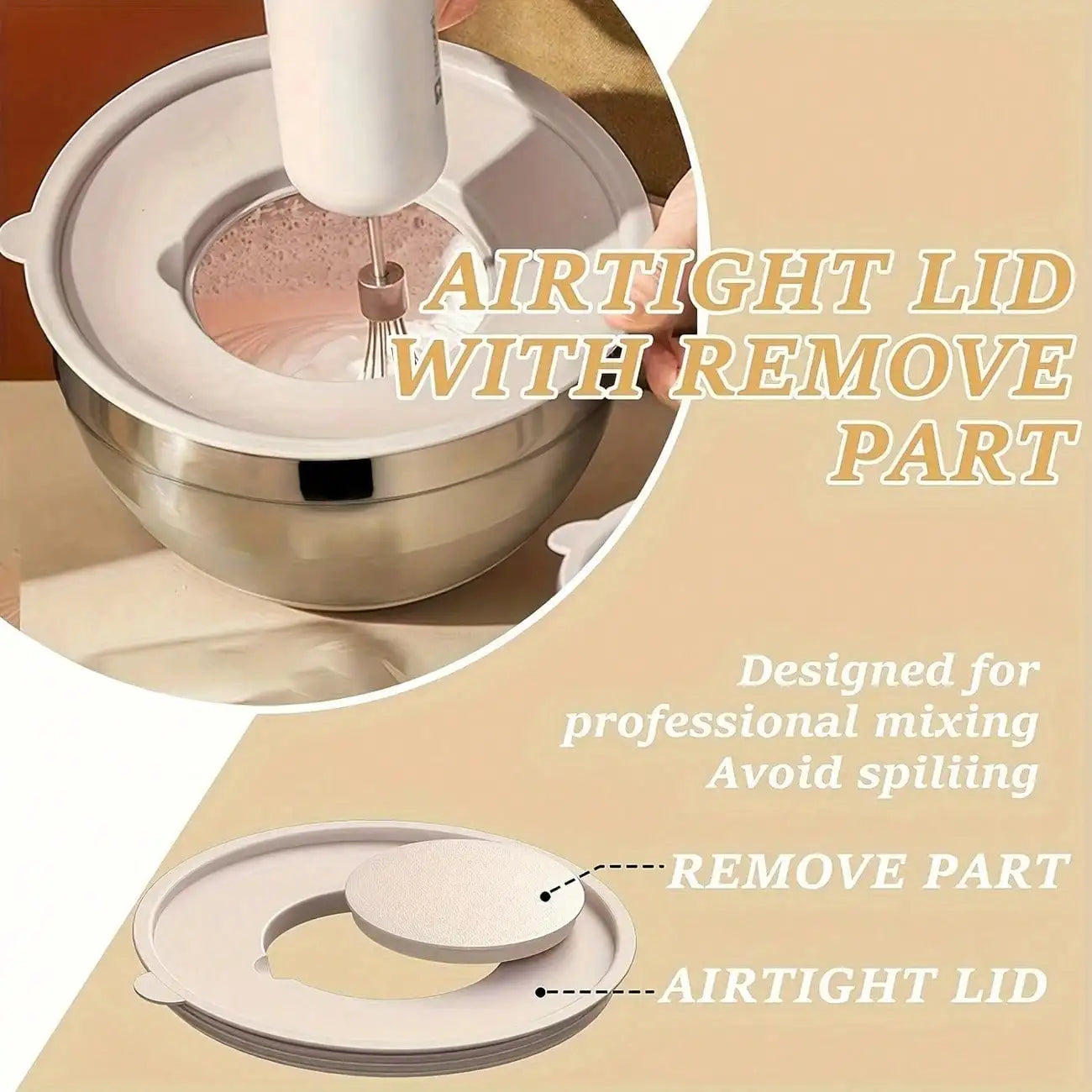 Stainless Steel Mixing Bowls Set With Lids And Attachments