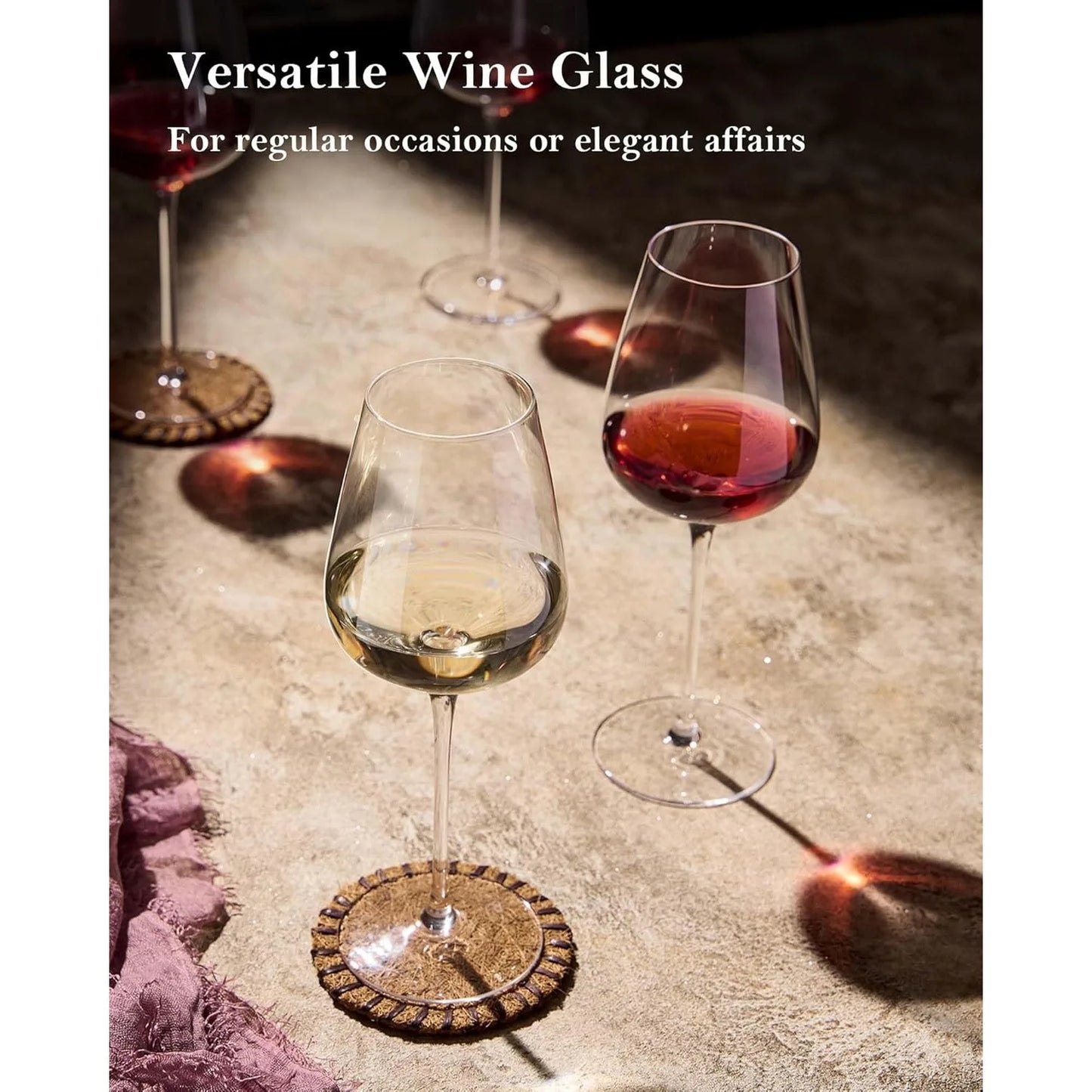 Lead Free Crystal Clear Wine Glasses Set Long Stem Goblets