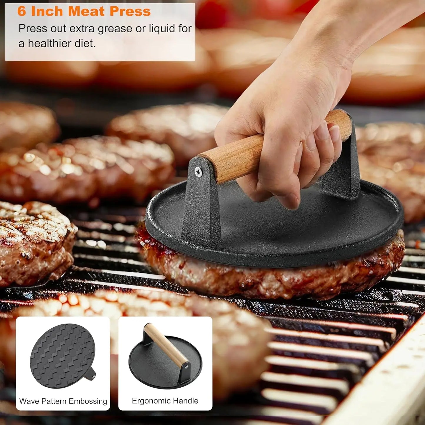 38Pcs Griddle Accessories Kit With Smash Burger Press And Spatula