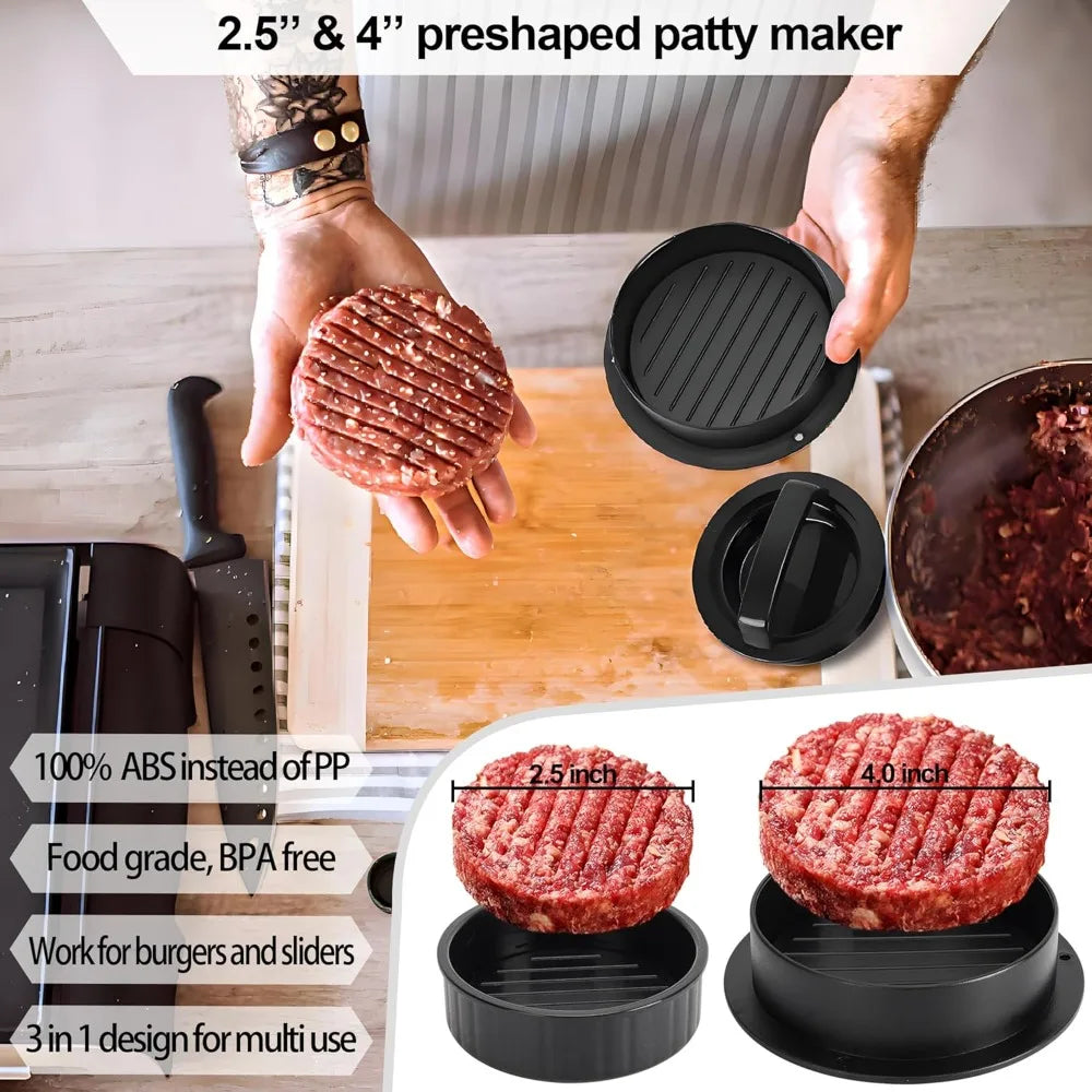 Cast Iron Smash Burger Press Kit With Spatula And Accessories