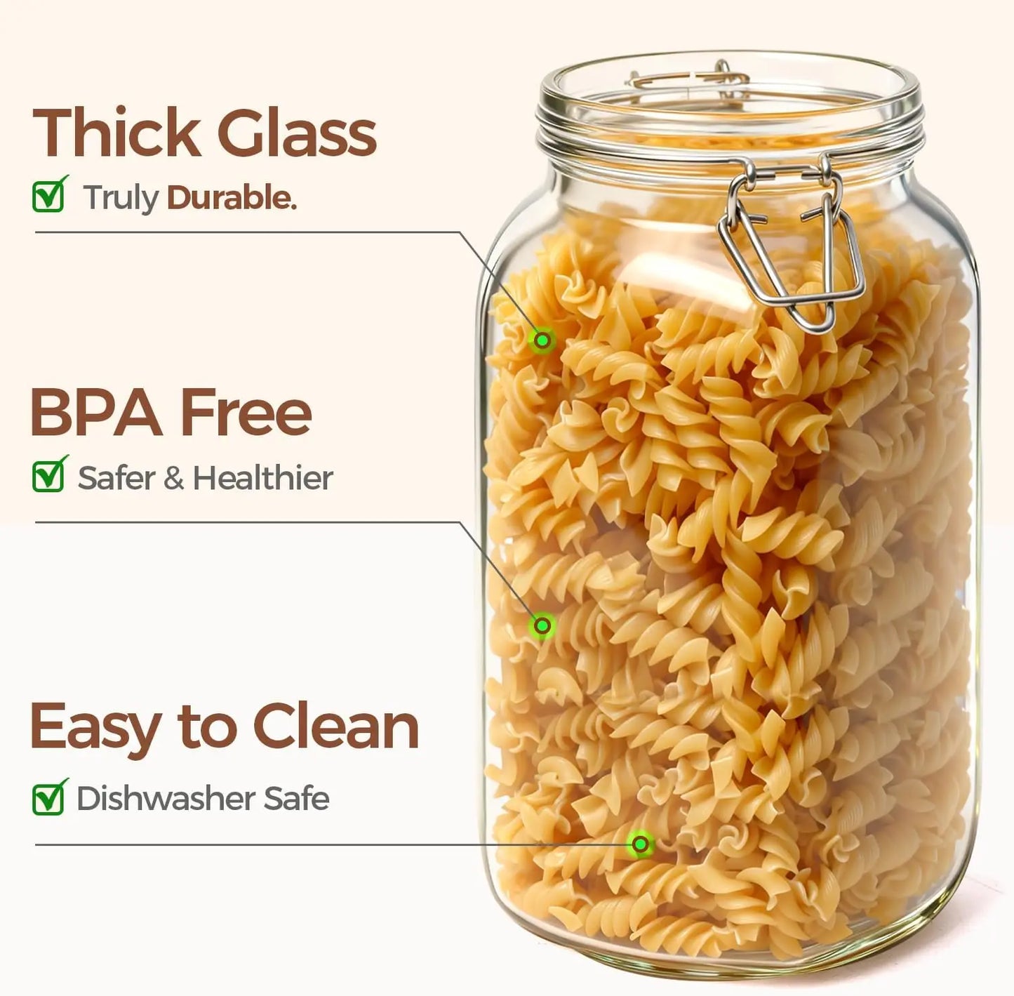 Airtight Glass Jars With Lids Square Food Storage Containers