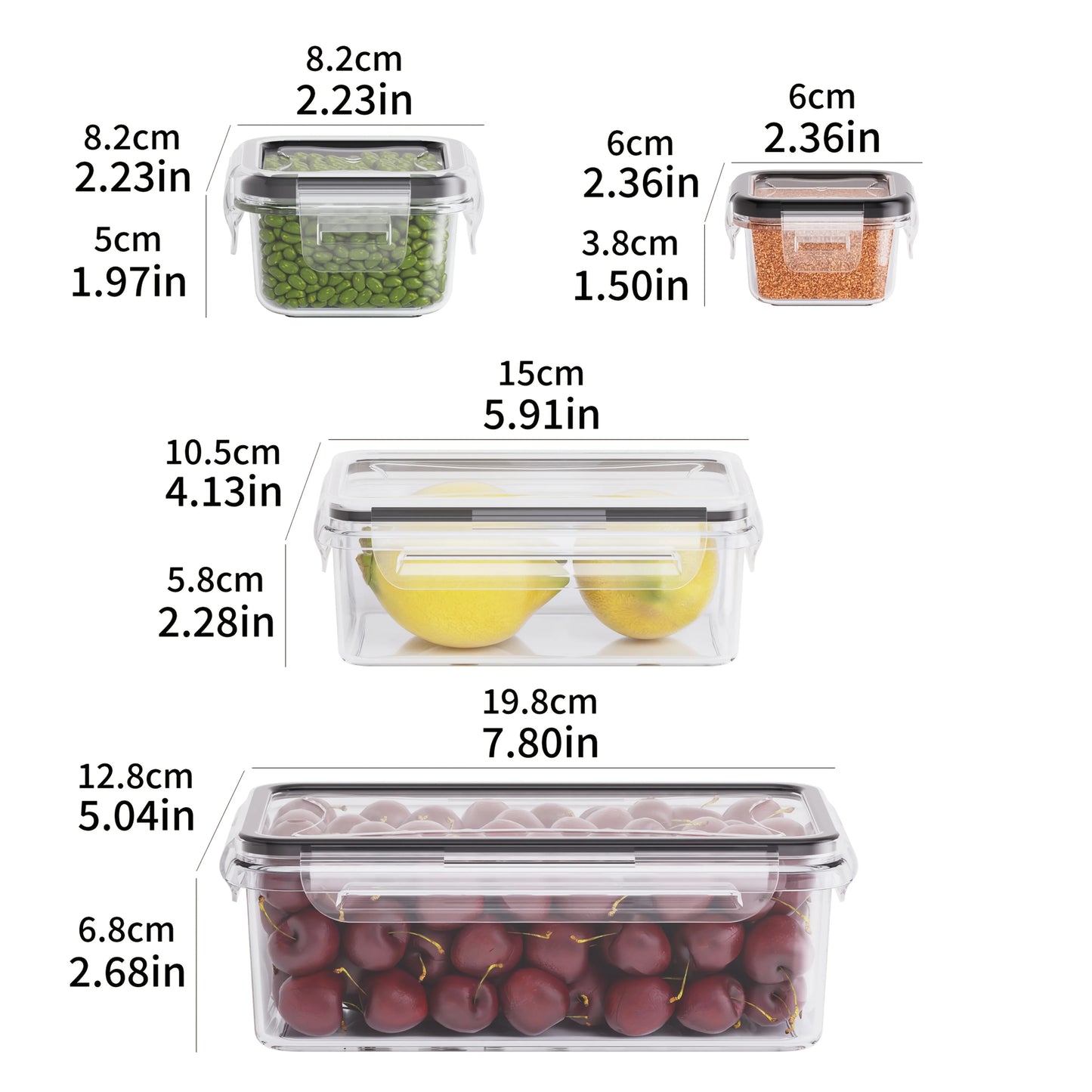 Clear Kitchen Storage Container Set With Lids And Chalkboard Labels