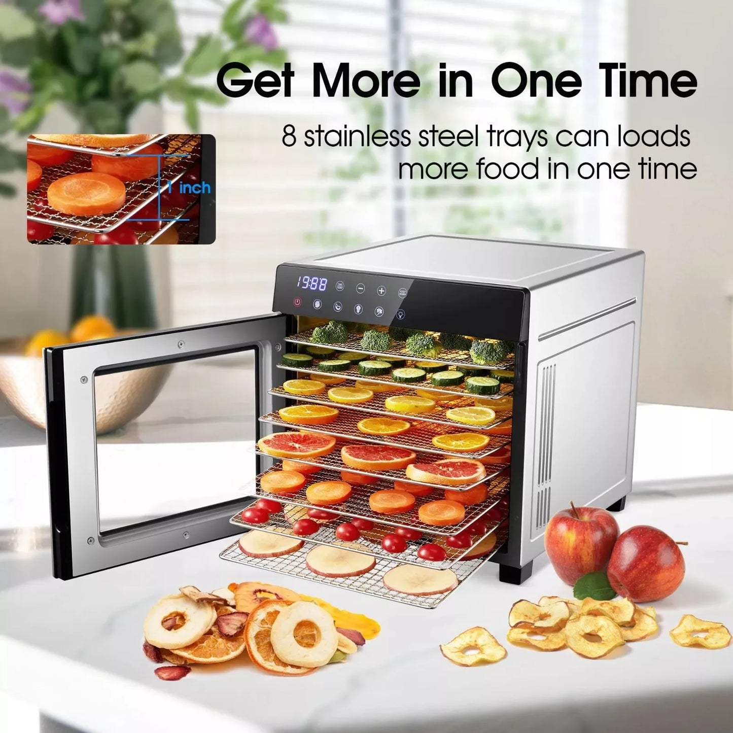 SNDOAS Food Dehydrator With Digital Timer And Presets