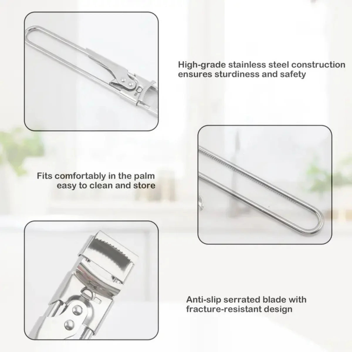 Adjustable Jar Opener Stainless Steel Multifunctional Can Opener For Arthritis