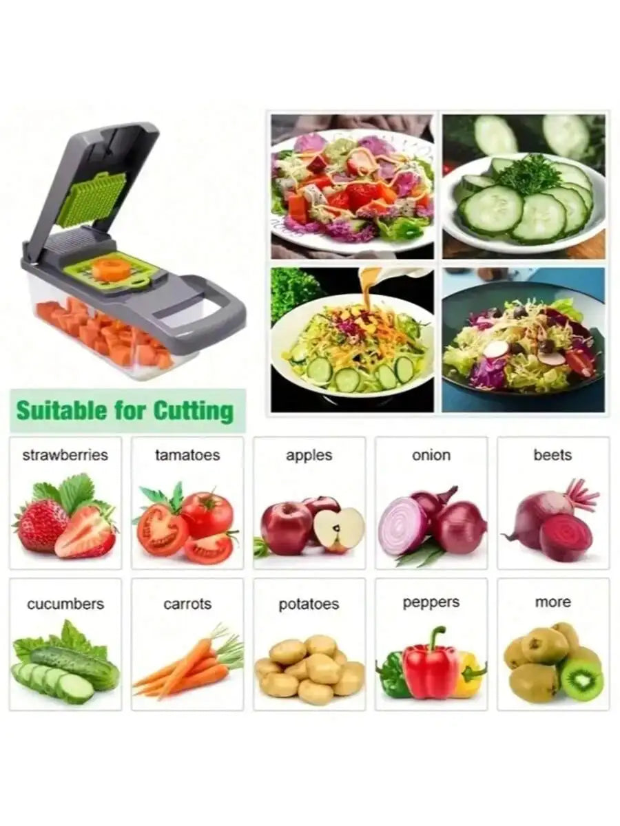 16 In 1 Vegetable Chopper With Stainless Steel Blades