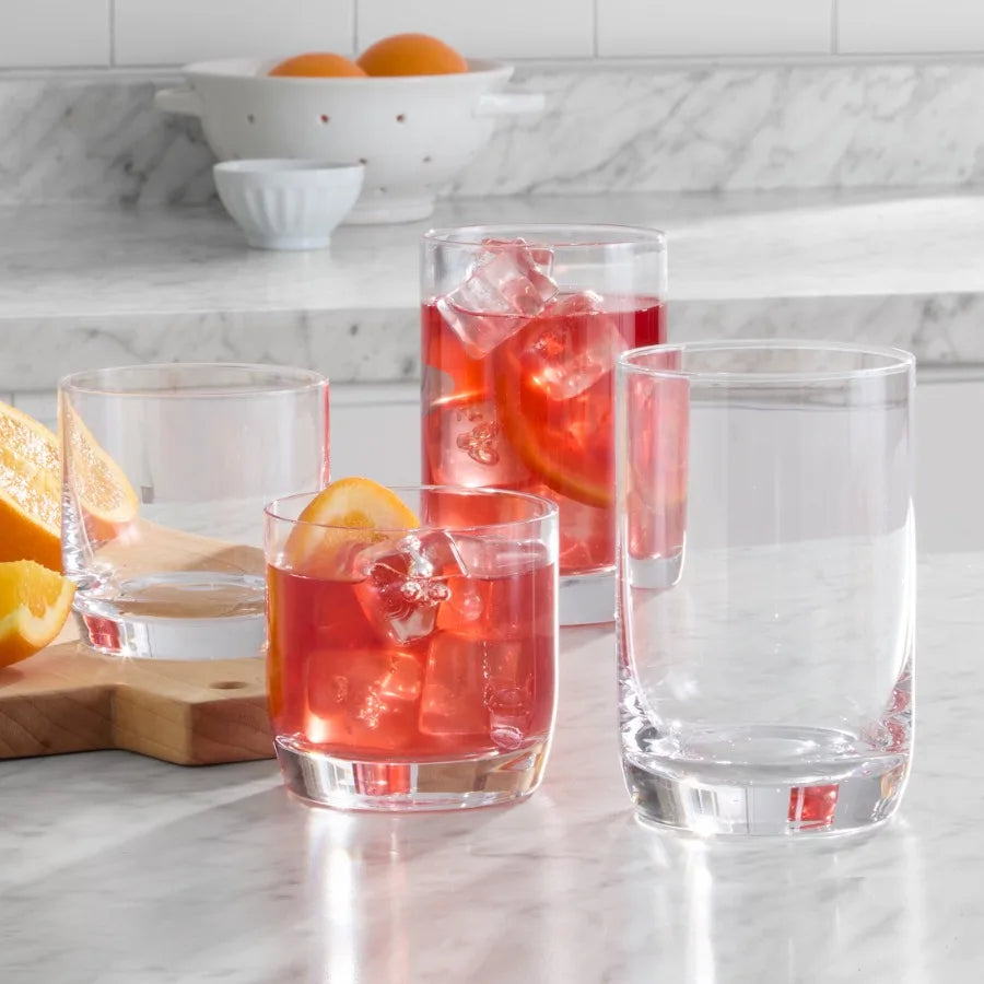 Glass Drinkware Set 8 Piece Glassware Collection For Everyday Use