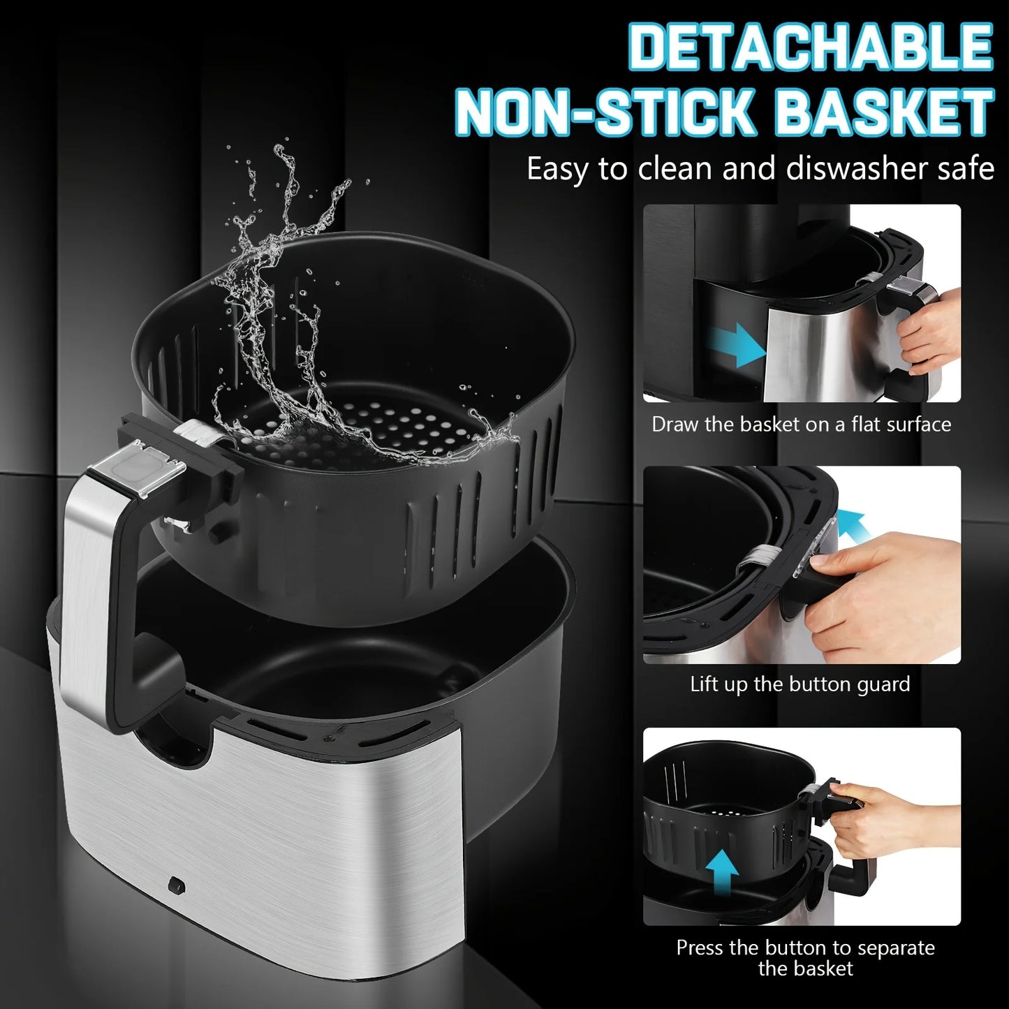 KitCook Air Fryer 1500W With Digital Touch Screen Presets