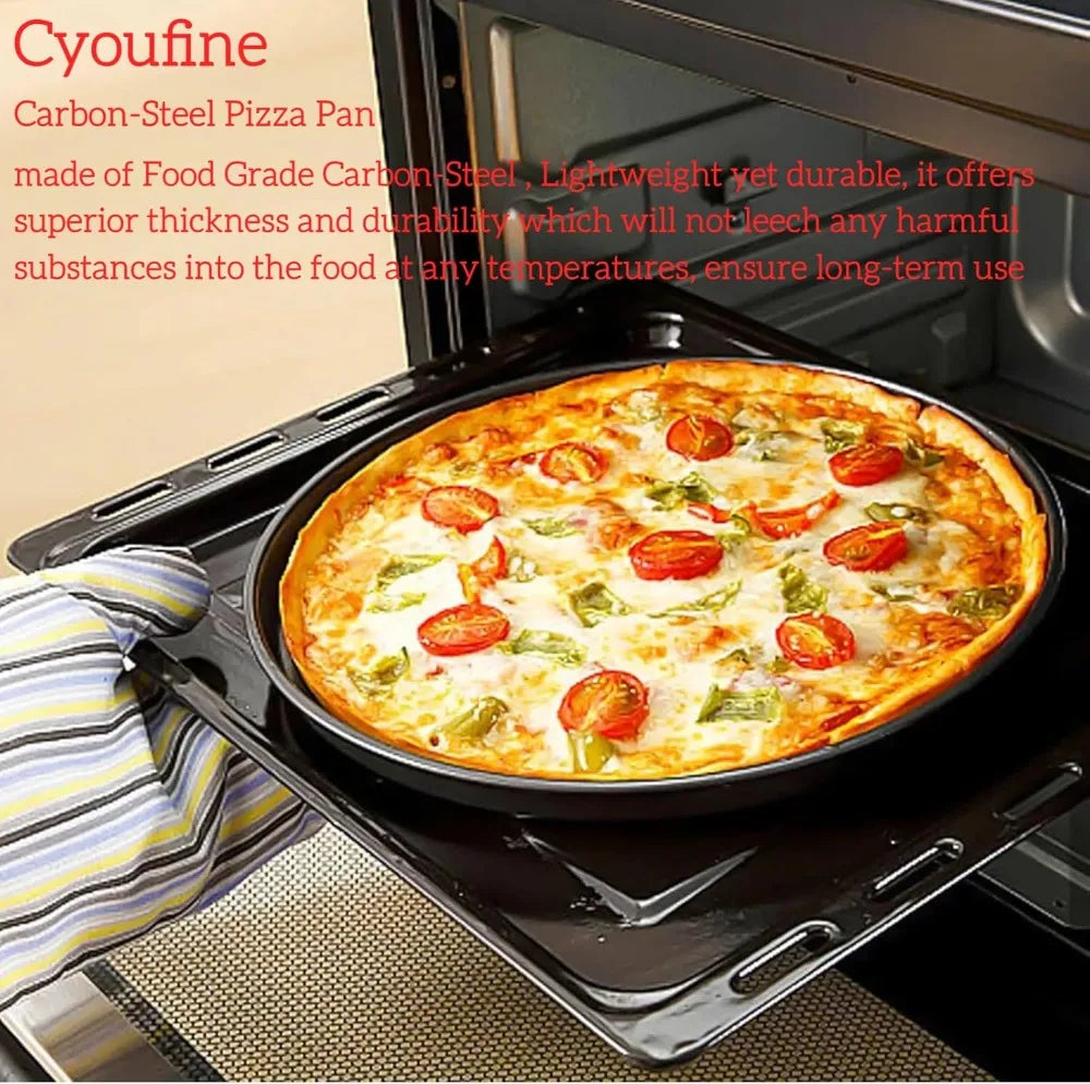 Stainless Carbon-Steel Pizza Pan, Nonstick Bake Tray